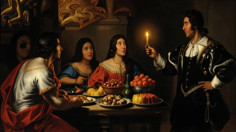 Cuál es la línea de tiempo de la historia gastronómica mundial 6 Banquete indígena bajo luz dramática barroca