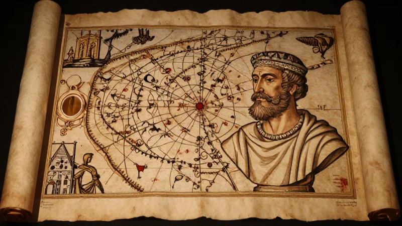 Cuál es la línea de tiempo de la Geografía y su evolución 3 Antiguo mapa iluminado con estilo renacentista