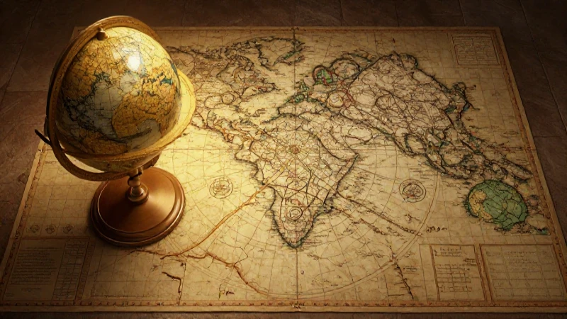 Cuál es la línea de tiempo de la Geografía y su evolución 8 Ilustración detallada de mapas antiguos y globo celeste