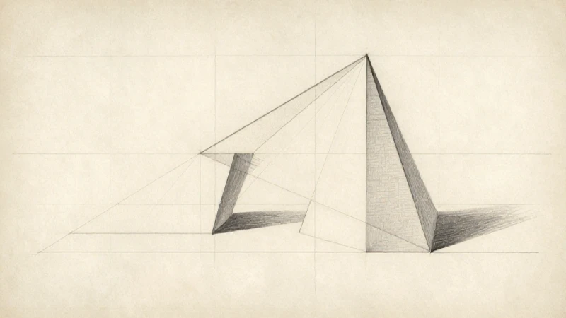 Historia de la geometría descriptiva en línea de tiempo 3 Dibujo arquitectónico antiguo con formas geométricas