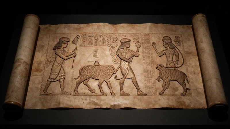 Tablet antigua, estilo papiro, luz dramática