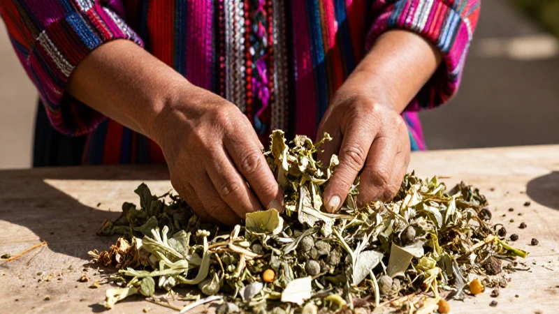 Hierbero mexicano seca hierbas al sol