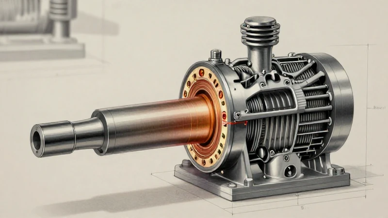 Turbina hidráulica ilustrada con estilo retro