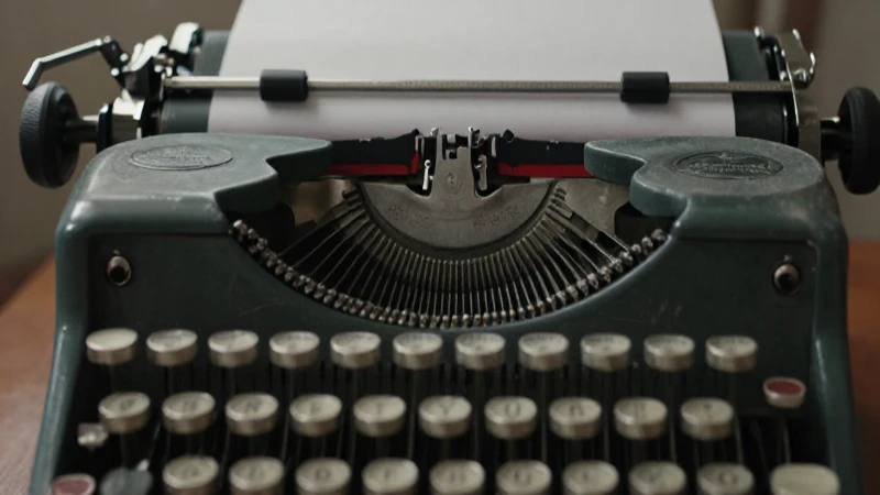Máquina de escribir antigua con luz suave