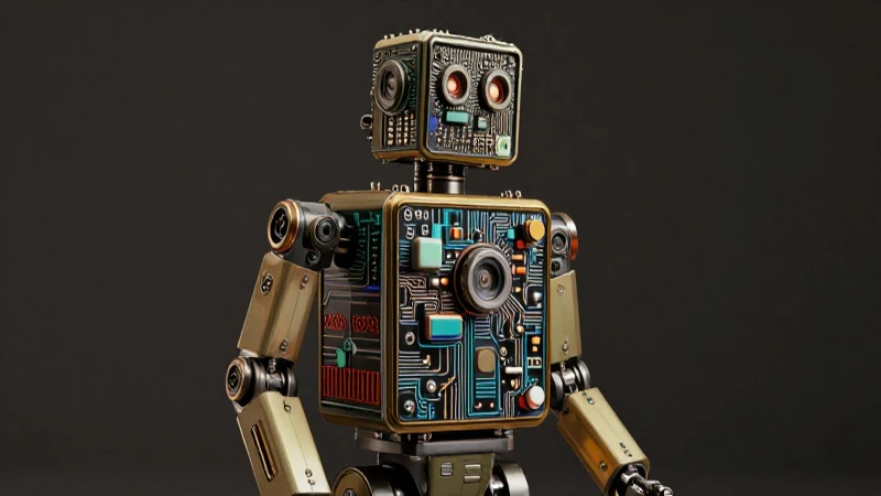 Historia de la Mecatrónica: Una Línea de Tiempo Evolutiva 8 Robot vintage futurista con luces dramáticas