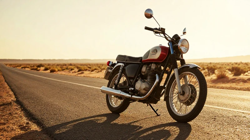 Moto vintage bajo el sol del desierto