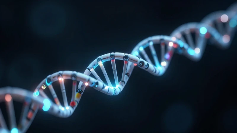 Nanobots iluminan ADN sobre fondo oscuro