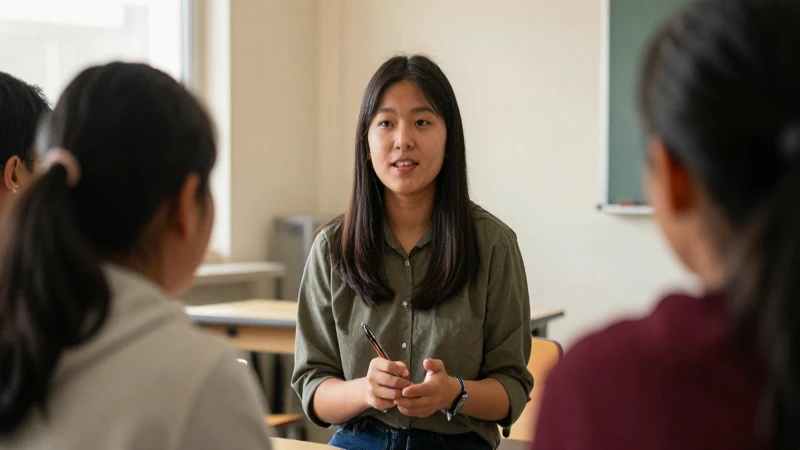 Consejero escolar con estudiantes bajo luz suave