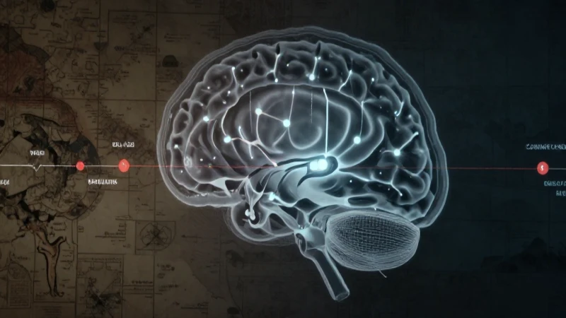 Imagen cerebral superpuesta a línea temporal cinematográfica