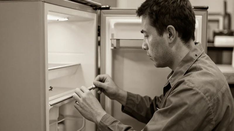 Refrigerador antiguo en tonos sepia