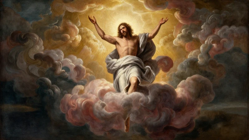 Cuál es la línea de tiempo de la historia de la salvación 9 Jesús asciende con luz dorada