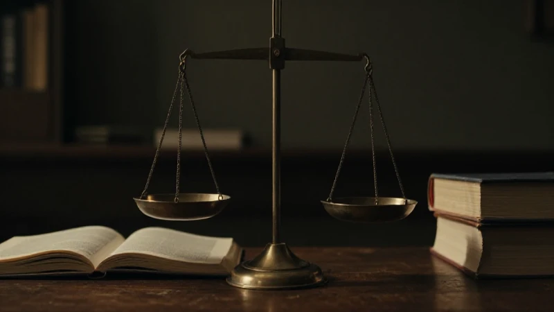 Báscula legal iluminada con dramatismo cinematográfico