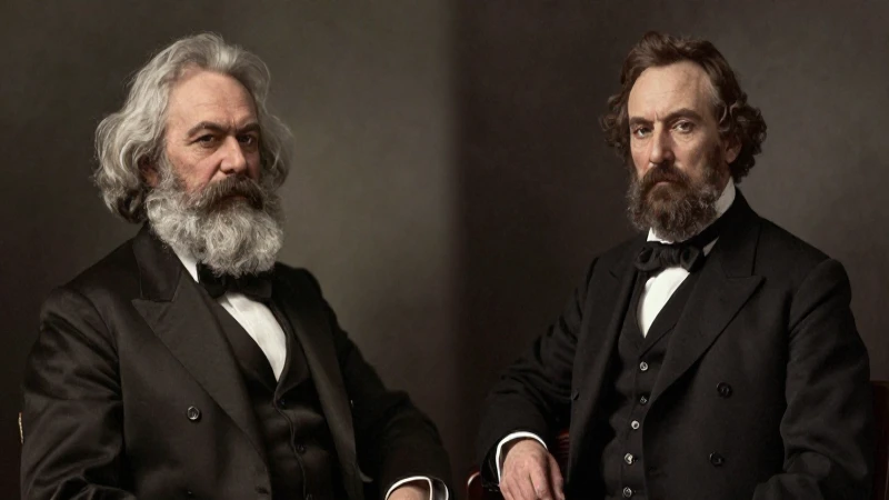 Historia de la sociología: línea de tiempo desde sus inicios 4 Retratos victorianos de Marx y Engels, claroscuro