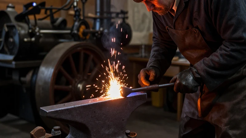 Historia de la Soldadura: Evolución en una Línea de Tiempo 4 Forjado hierro, vapor y luz dramática