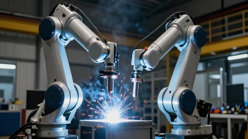 Historia de la Soldadura: Evolución en una Línea de Tiempo 7 Brazo robótico suelda estructura metálica industrialmente
