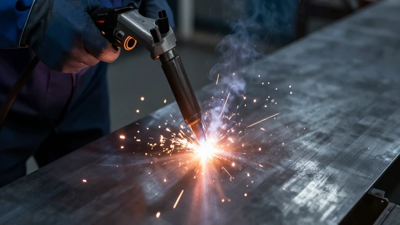 Historia de la Soldadura: Evolución en una Línea de Tiempo 6 Soldadura láser futurista sobre metal industrial