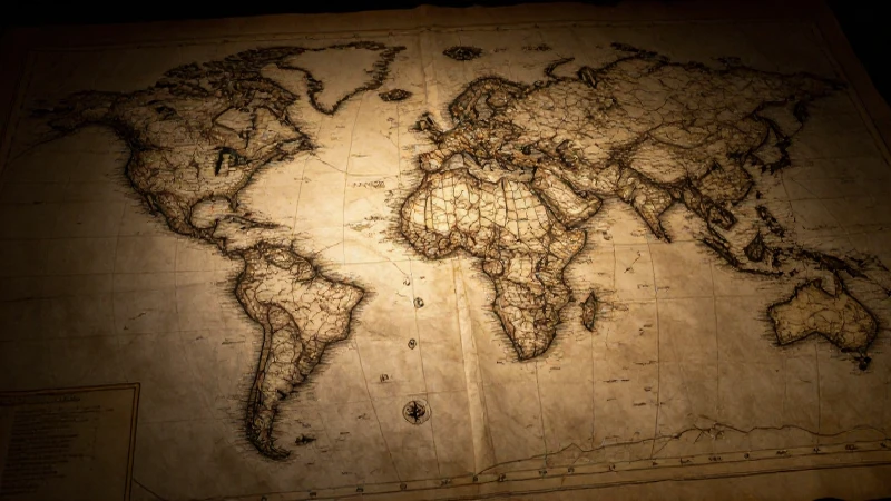 Cómo ha evolucionado la historia de los mapas en el tiempo 5 Mapa antiguo con luz volumétrica dramática