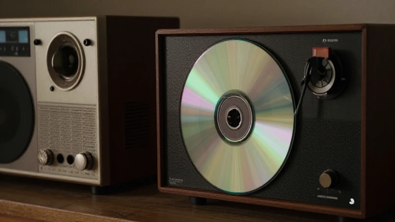 Discos, equipo antiguo, luz dramática suave