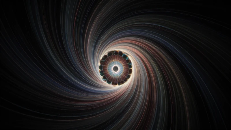 Visualización espiral dramáticamente iluminada en plano complejo