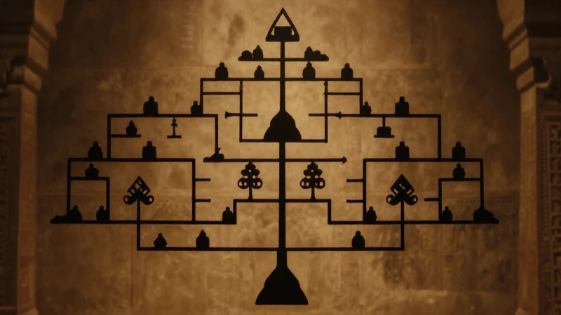 Erudito indio, árbol binario, luz cinematográfica cálida