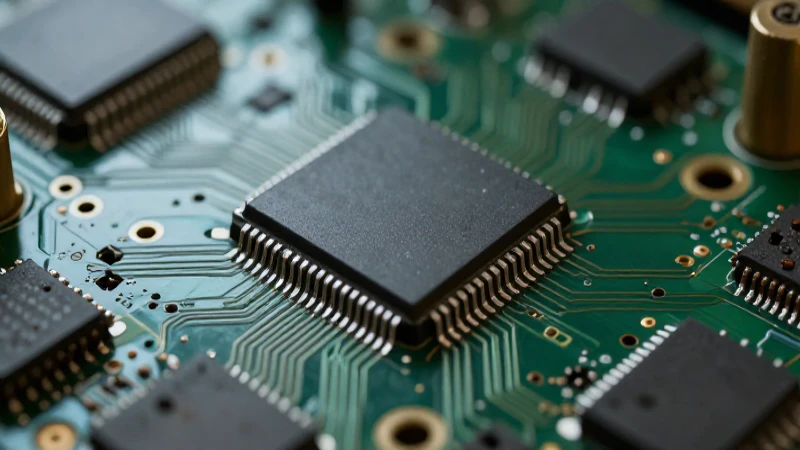 Chips antiguos con fondo de circuito difuminado