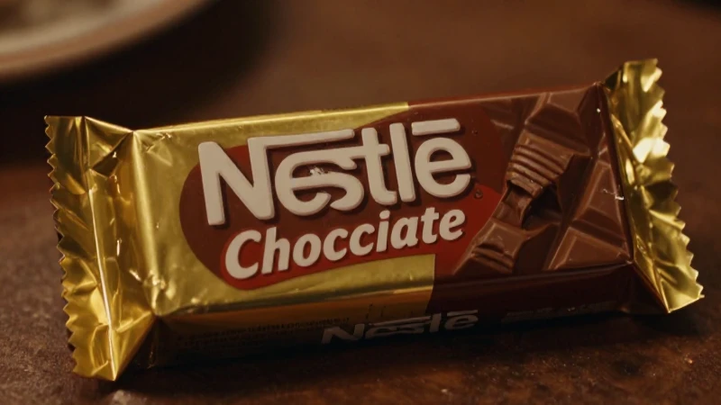 Anuncio vintage muestra barra de chocolate Nestlé