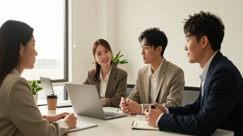 Profesionales trabajando juntos en oficina moderna