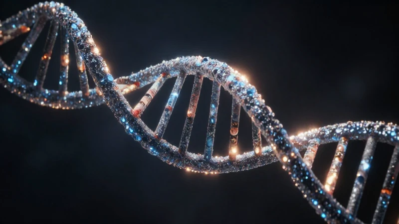 Historia del ARN: Línea de Tiempo del ADN y Su Evolución 7 ADN resplandeciente, capturado en detalle extremo