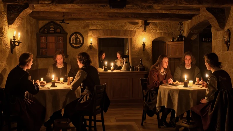 Cómo evolucionaron los primeros restaurantes en el mundo 9 Taberna histórica iluminada con estilo renacentista
