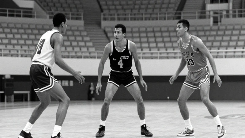 La historia del baloncesto: una línea del tiempo interesante 4 Jugadores de baloncesto, foto antigua, acción dinámica