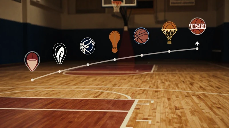 La historia del baloncesto: una línea del tiempo interesante 11 Ilustración retro de baloncesto con iluminación cálida