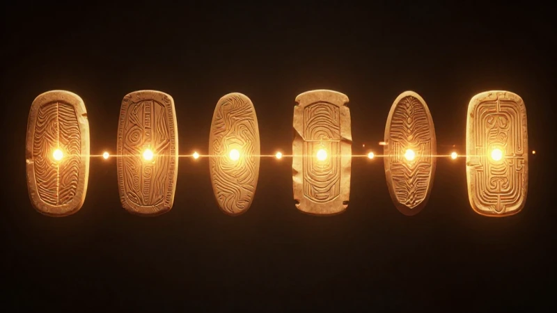 Tablas antiguas, línea temporal brillante e iluminación dramática