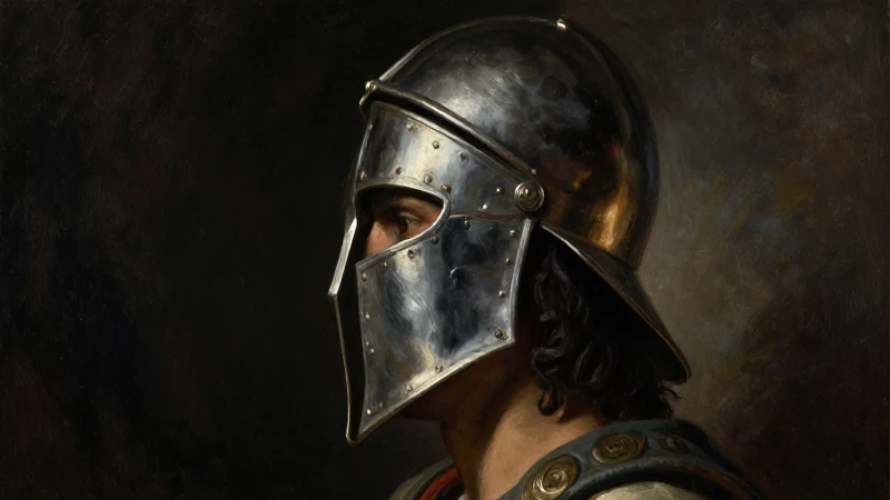 Retrato dramático de líder zapoteca con casco