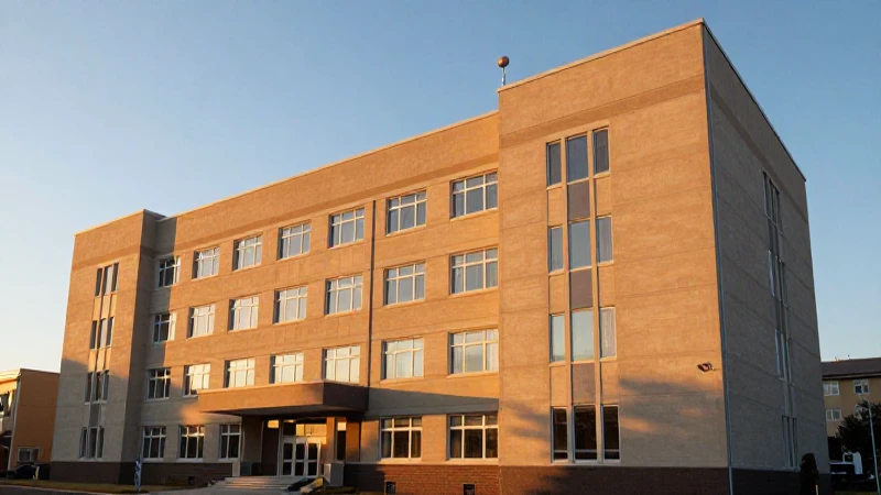 Edificio hospitalario bañado por luz cálida
