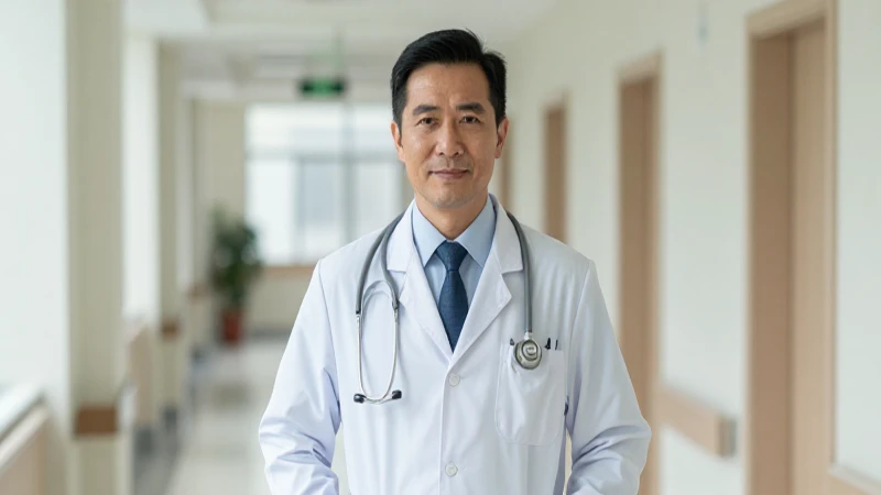 Médico en pasillo con luz suave