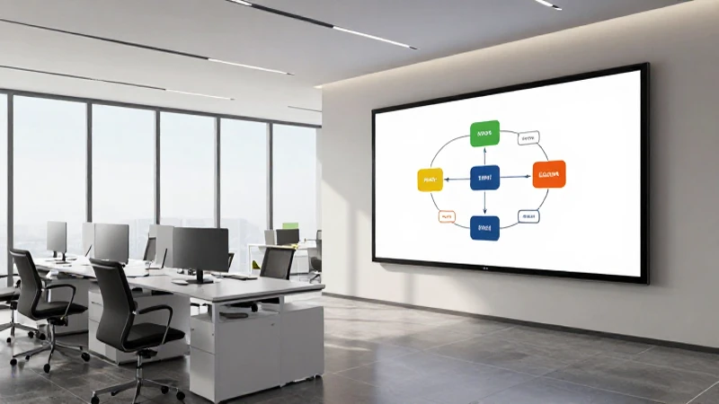 Oficina moderna con diagrama e iluminación natural