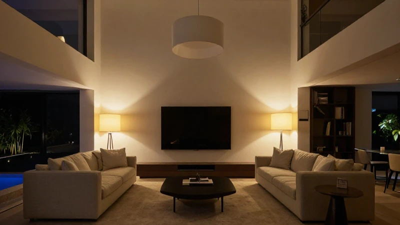 Esquema de Iluminación: Todo lo que Necesitas Saber 6 Sala moderna con cálida iluminación arquitectónica