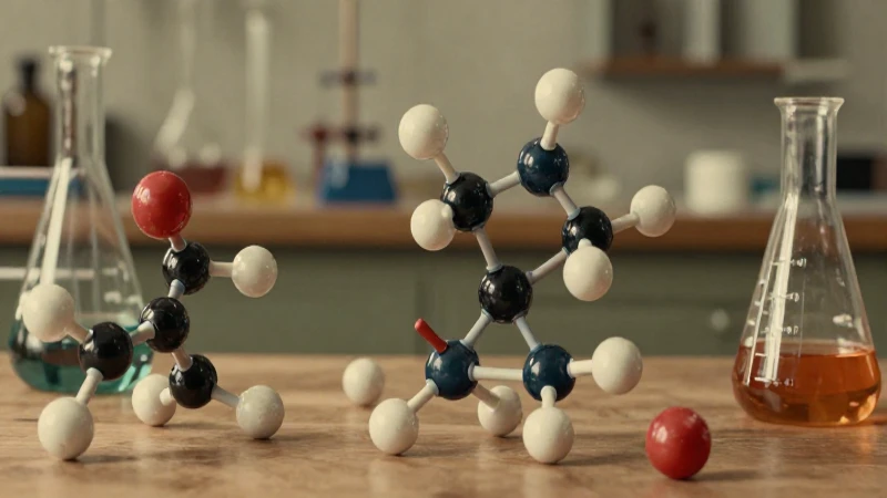 Laboratorio químico histórico con modelos moleculares precisos