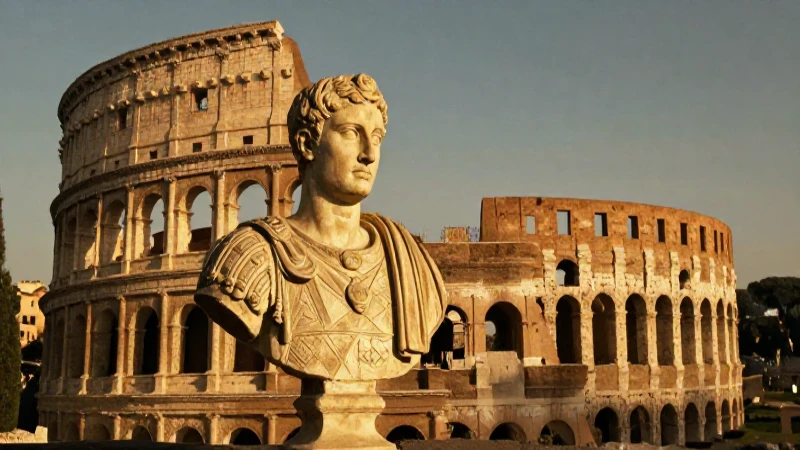 Cuál fue la duración y línea de tiempo del Imperio Romano 6 Ruinas romanas bajo luz dramática y dorada