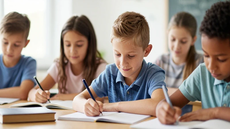 Niños aprenden bajo luz suave y optimista