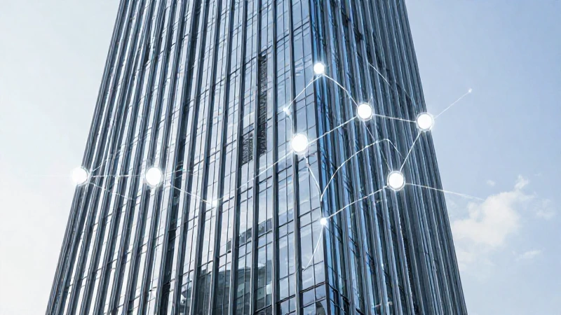 Cuál es la estructura organizativa y claves del éxito de IMQ 3 Edificio moderno iluminado con diagrama de red