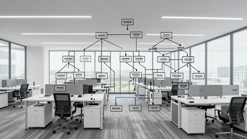 Oficina moderna con jerarquía arquitectónica sutil