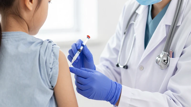 Niño vacunado por el médico con suavidad
