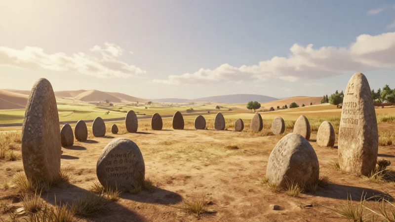 Agricultores neolíticos, herramientas de piedra, luz suave