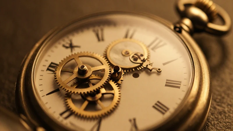 Reloj antiguo, detalles dorados, luz cinematográfica
