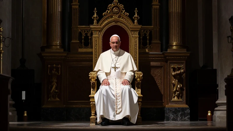 El Papa preside en iglesia oscura y grandiosa