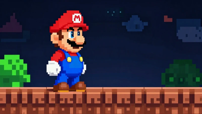 Mario pixelado evoluciona con iluminación volumétrica