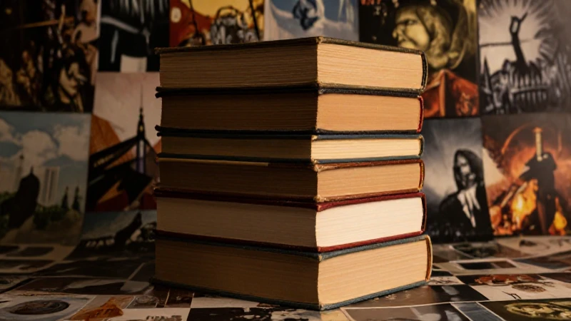 Pila de libros antiguos bajo luz cálida