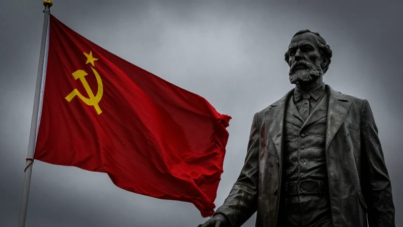 La caída del bloque socialista: Línea del tiempo histórica 6 Bandera soviética rota bajo cielo nublado