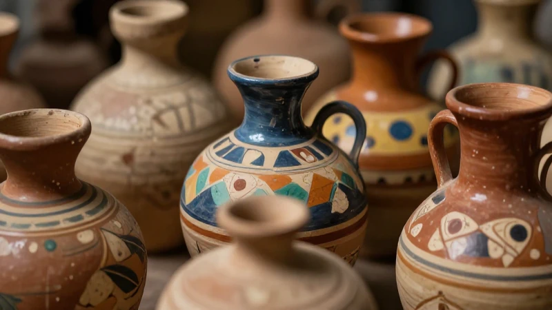 Cerámica antigua resalta en tonos cálidos
